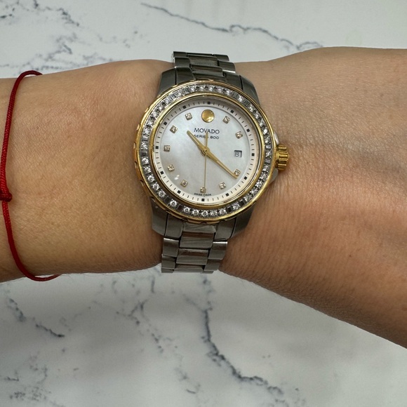 Movado watch with diamond and gold basel - Picture 2 of 7